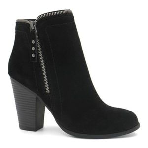 Black suede bootie boots